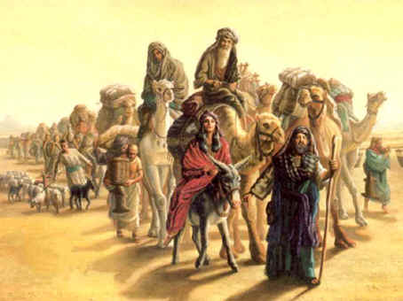 Abraham, Sarah and the tribe on their way to Canaan