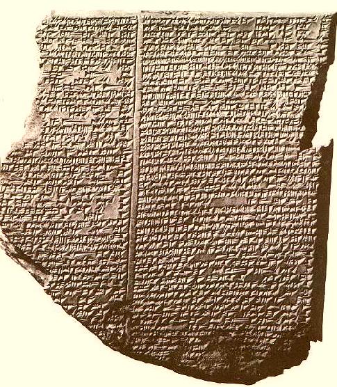 Kleitablet 11 van het Gilgamesh epos met het zondvloedverhaal