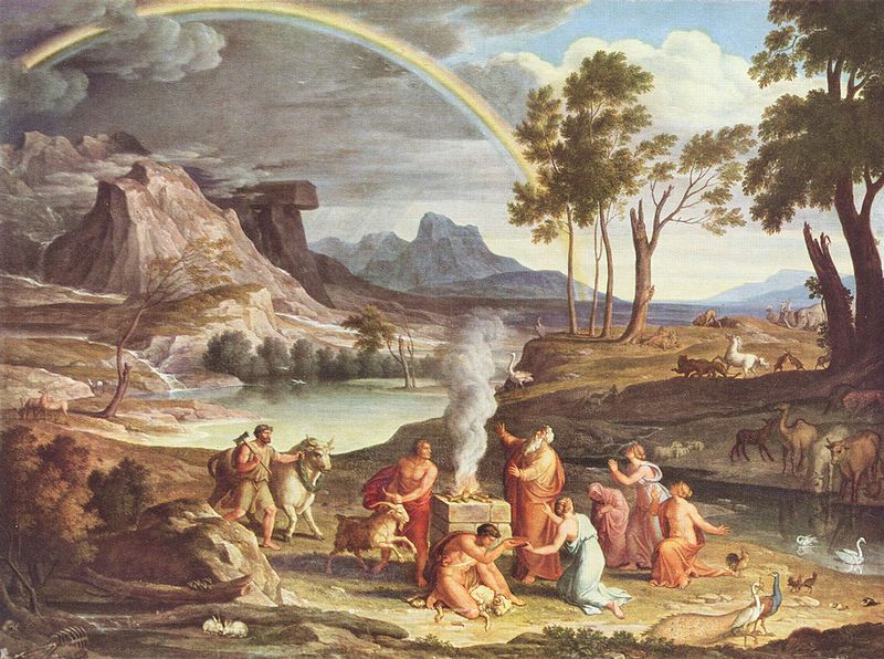 Noach offert na de zondvloed (Joseph Anton Koch, 1768-1839)
