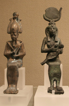 Osiris and Isis with child, Horus